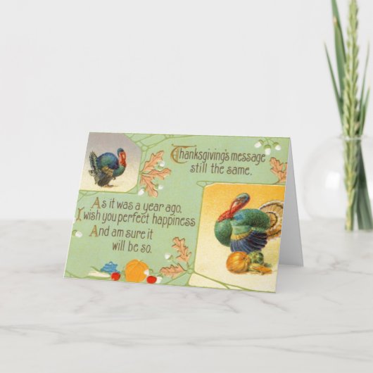 Thanksgiving Bericht Kalkoenen  Wenskaart Feestdagen Kaart (Voorkant)