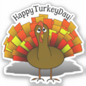Thanksgiving Betrouwd Turkije Sticker (Voorkant)