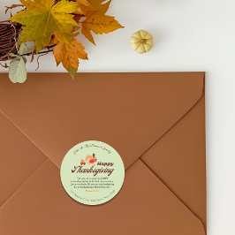 Thanksgiving Bible Verse | Name & Address Envelope Ronde Sticker