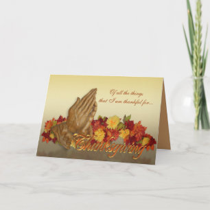 Thanksgiving biddende handen van Jezus wenskaart Feestdagen Kaart