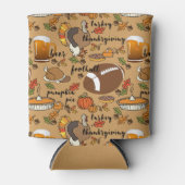 Thanksgiving, bier, Turkije en ontwerp van Footbal Blikjeskoeler (Voorkant)