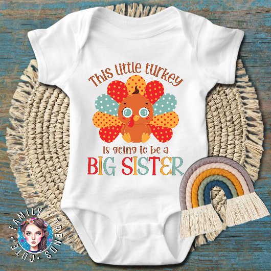 Thanksgiving Big Sister aankondiging Romper