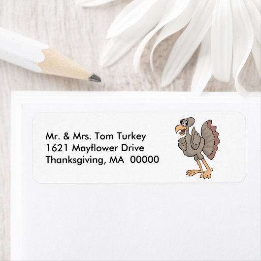 Thanksgiving Big Turkey Return Address Sticker (Insitu)
