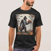 Thanksgiving Bigfoot UFO Funny Sasquatch Turkey T-shirt (Voorkant)