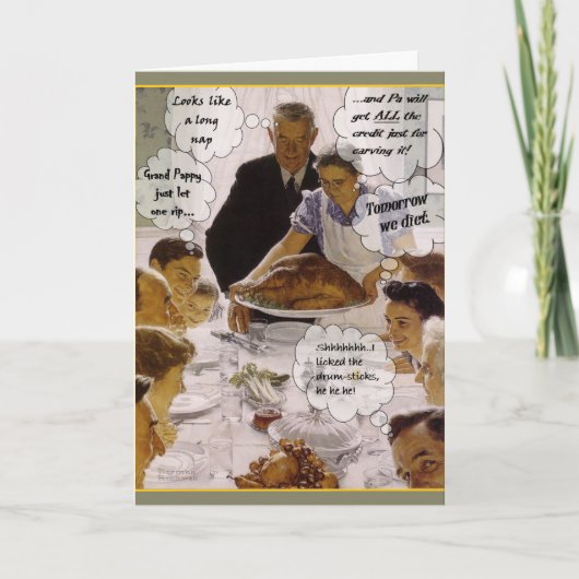 Thanksgiving bij oma feestdagen kaart (Voorkant)
