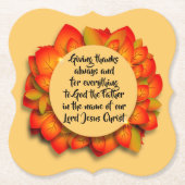 Thanksgiving Bijbelcitaat najaar lef Kartonnen Onderzetters (Voorkant)