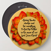 Thanksgiving Bijbelcitaat najaar lef-kolossaal Ronde Button 6,0 Cm (Voorkant /achterkant)