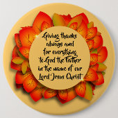 Thanksgiving Bijbelcitaat najaar lef-kolossaal Ronde Button 6,0 Cm (Voorkant)