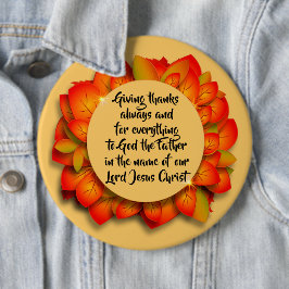Thanksgiving Bijbelcitaat najaar lef-kolossaal Ronde Button 6,0 Cm