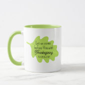 Thanksgiving Bijbelvers Green Leaf Autumm Mok (Links)