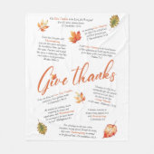 Thanksgiving Bijbelverzen met herfstbladeren Fleece Deken (Voorkant)