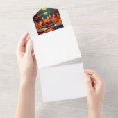 Thanksgiving-binnenpartij All In One Uitnodiging (Afscheurbaar)