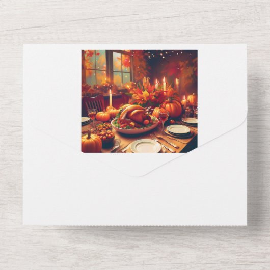 Thanksgiving-binnenpartij All In One Uitnodiging (Achterkant)