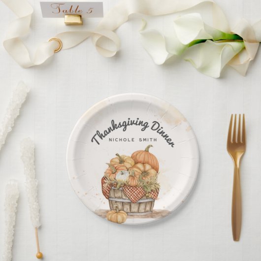 Thanksgiving-binnenpartij Papieren Bordje (Huwelijk)