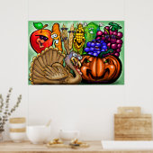 Thanksgiving-binnenpartij Poster (Keuken)