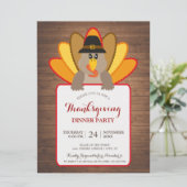 Thanksgiving binnenpartij Turkije uitnodigingskaar Kaart (Staand voorkant)