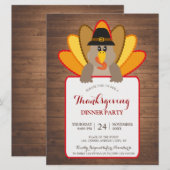 Thanksgiving binnenpartij Turkije uitnodigingskaar Kaart (Voorkant / Achterkant)