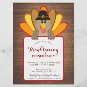 Thanksgiving binnenpartij Turkije uitnodigingskaar Kaart