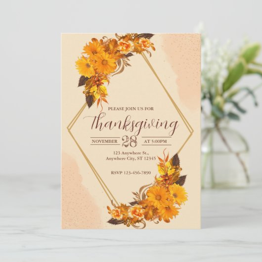 Thanksgiving-binnenpartijuitnodiging Kaart (Staand voorkant)