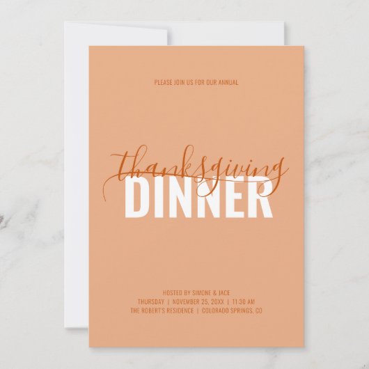 Thanksgiving-binnenpartijuitnodiging Kaart (Voorkant)