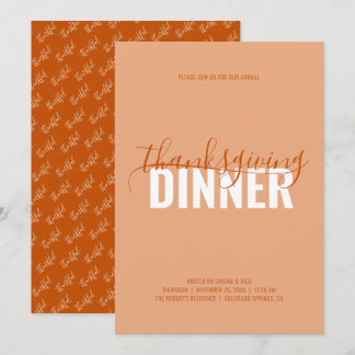 Thanksgiving-binnenpartijuitnodiging Kaart