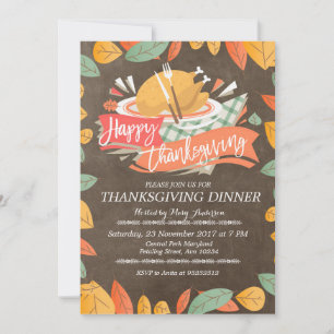 Thanksgiving-binnenpartijuitnodiging Kaart