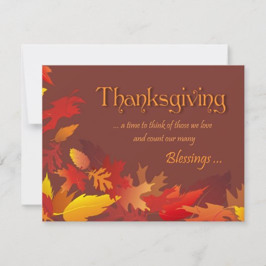 Thanksgiving-binnenpartijuitnodiging Kaart (Voorkant)