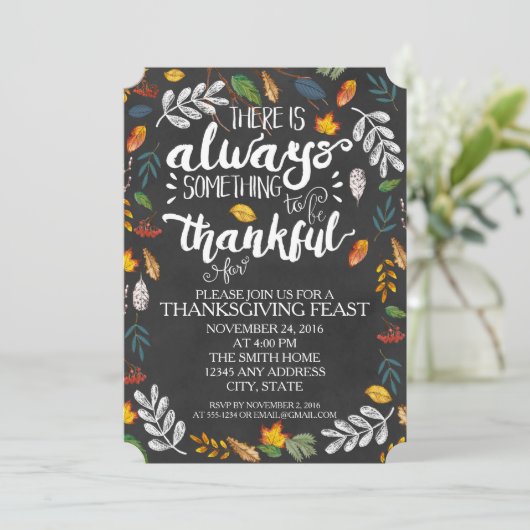 Thanksgiving-binnenpartijuitnodiging Kaart (Staand voorkant)