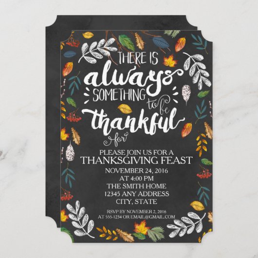 Thanksgiving-binnenpartijuitnodiging Kaart (Voorkant / Achterkant)