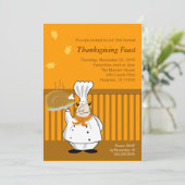 Thanksgiving binnenste 5x7 CHEF TURKEY Uitnodiging (Staand voorkant)