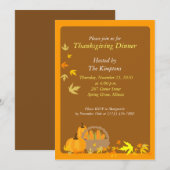 Thanksgiving Binnenste 5x7 Oogstuitnodiging Kaart (Voorkant / Achterkant)
