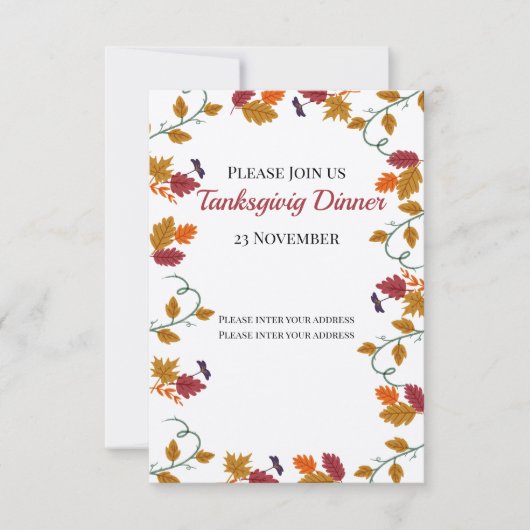 Thanksgiving binnenuitnodiging bedankkaart (Voorkant)