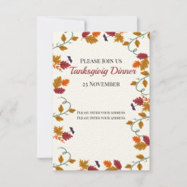 Thanksgiving binnenuitnodiging bedankkaart