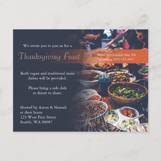 Thanksgiving binnenuitnodiging briefkaart (Voorkant)