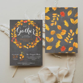 Thanksgiving binnenuitnodiging - Chalkboard Kaart