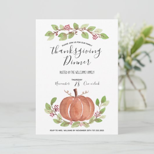 Thanksgiving binnenuitnodiging - Chic en Robuust Aankondiging (Staand voorkant)