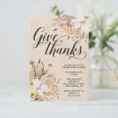 Thanksgiving binnenuitnodiging - diner uitnodigt kaart (Staand voorkant)