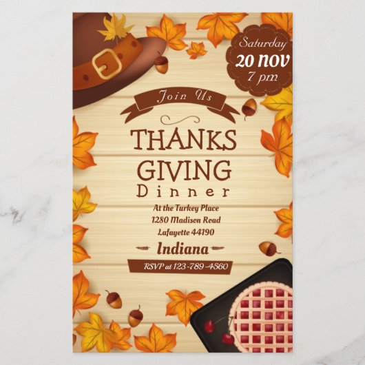 Thanksgiving binnenuitnodiging flyer (Voorkant)