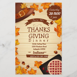 Thanksgiving binnenuitnodiging flyer
