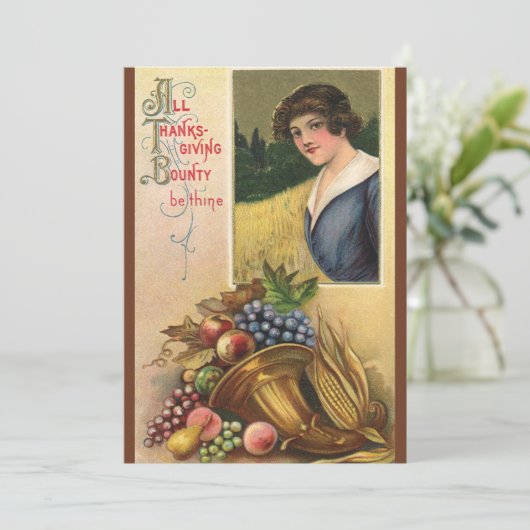 Thanksgiving binnenuitnodiging kaart (Staand voorkant)