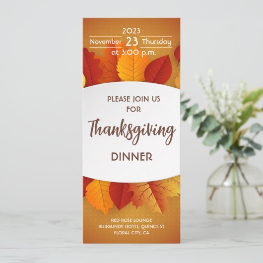 Thanksgiving binnenuitnodiging kaart (Staand voorkant)