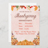 Thanksgiving binnenuitnodiging kaart (Voorkant / Achterkant)