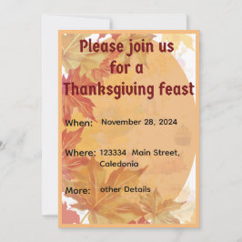 Thanksgiving binnenuitnodiging kaart