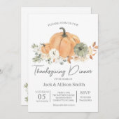 Thanksgiving binnenuitnodiging kaart (Voorkant / Achterkant)