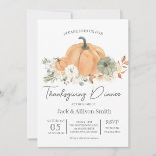 Thanksgiving binnenuitnodiging kaart