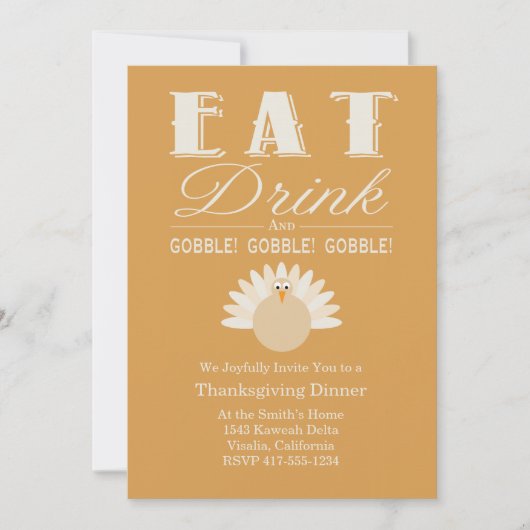 Thanksgiving binnenuitnodiging kaart (Voorkant)