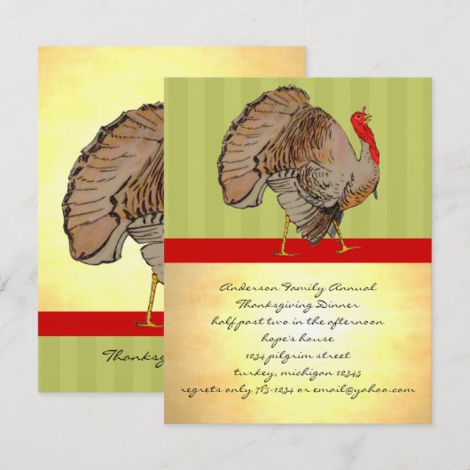 Thanksgiving binnenuitnodiging kaart (Voorkant / Achterkant)