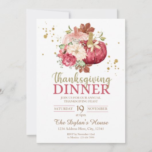 Thanksgiving binnenuitnodiging kaart (Voorkant)