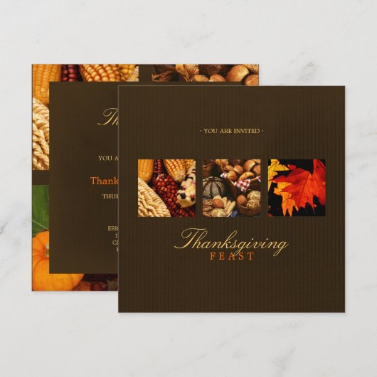 Thanksgiving Binnenuitnodiging Kaart (Voorkant / Achterkant)