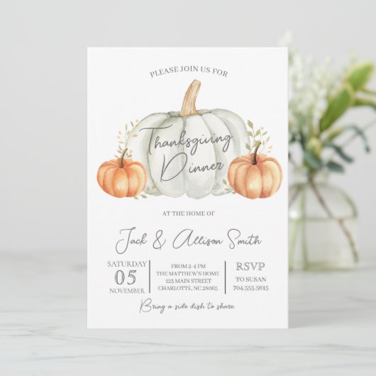 Thanksgiving binnenuitnodiging kaart (Staand voorkant)